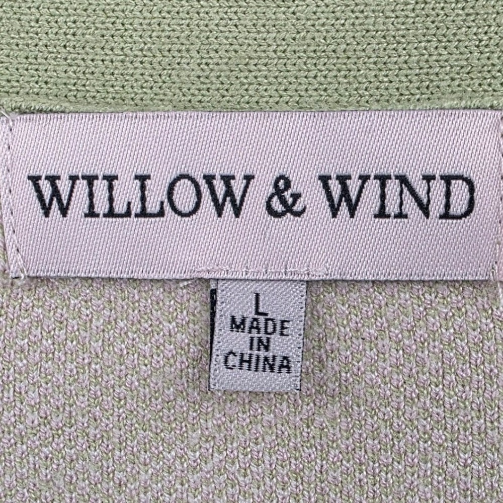 WILLOW & WIND DAISY CARDIGAN WOMENS LARGE GREEN WHITE FLORAL SOFT RAYON HIPPIE - Picture 8 of 12